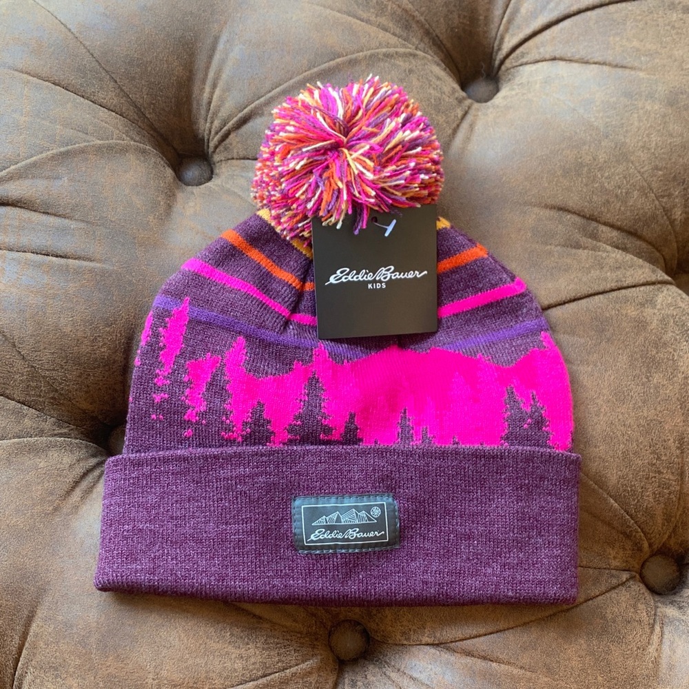 Eddie Bauer Kids' Multicolor Knit Pom-Pom Beanie